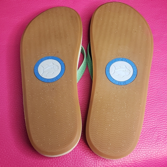 Southern Tide Women's Starboard Green Leather Flipjacks- size 8 - Picture 4 of 6